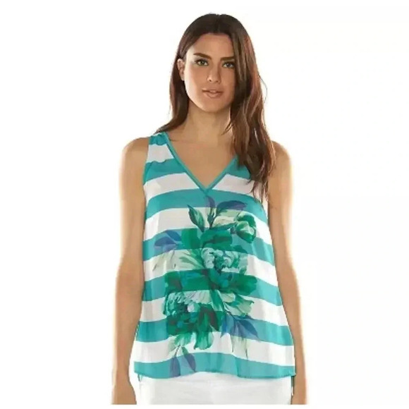 ELLE™ Striped High-Low Crepe Tank‎ - Women's xs - Picture 4 of 7